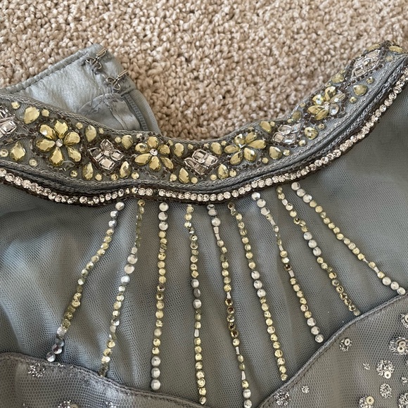 Silver Embellished Maxi Gown - Picture 2 of 10